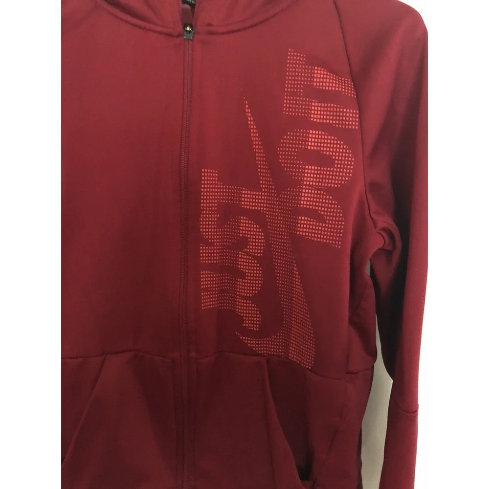 Nike Dry Fit Boys Sweatshirt‎ Hoodie Full Zip Size XL Red 